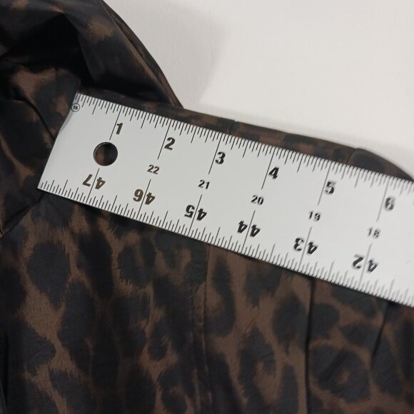 Gallery, Hooded Brown Animal Print Rain Coat Size Large, All Weather Coat/Jacket - Picture 11 of 16